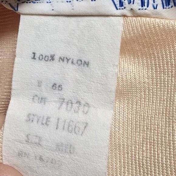 Sexy Vintage Nightgown Size Medium Long Pale Peach Sheer Lace Tom Bezduda Barad - Picture 10 of 10